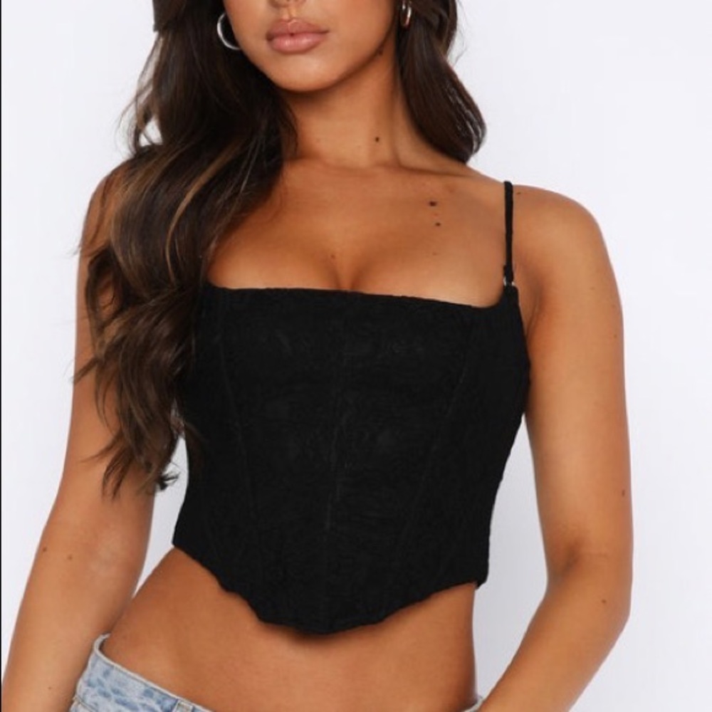 White Fox Corset Black